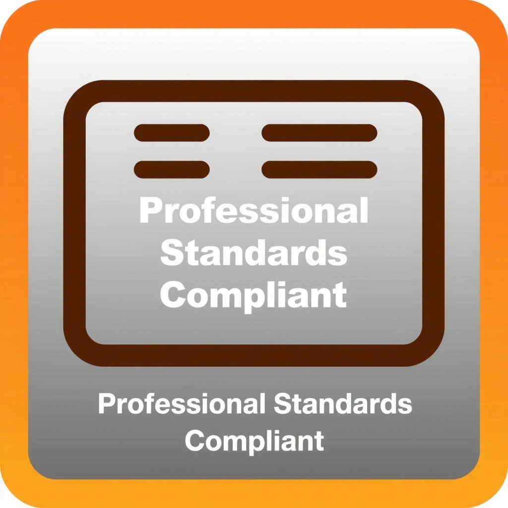 Professional Standards Compliant certificate icon