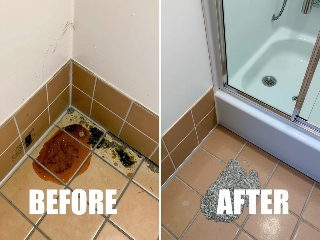 Before: Grimy bathroom