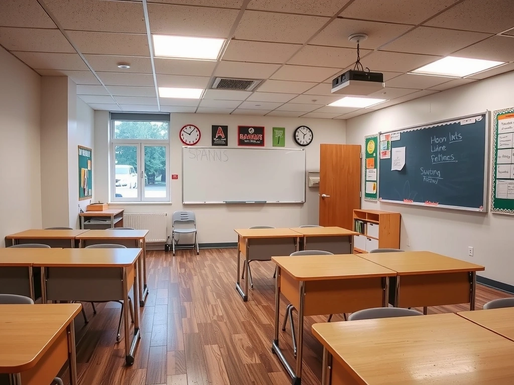 Clean school classroom