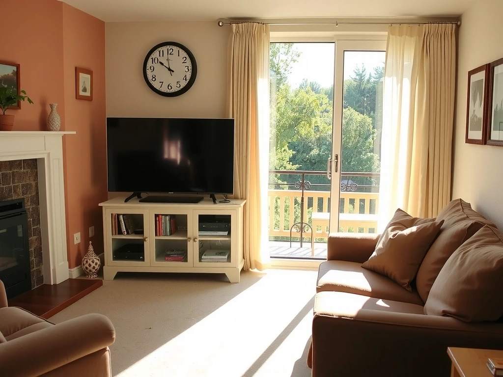 Clean residential living room