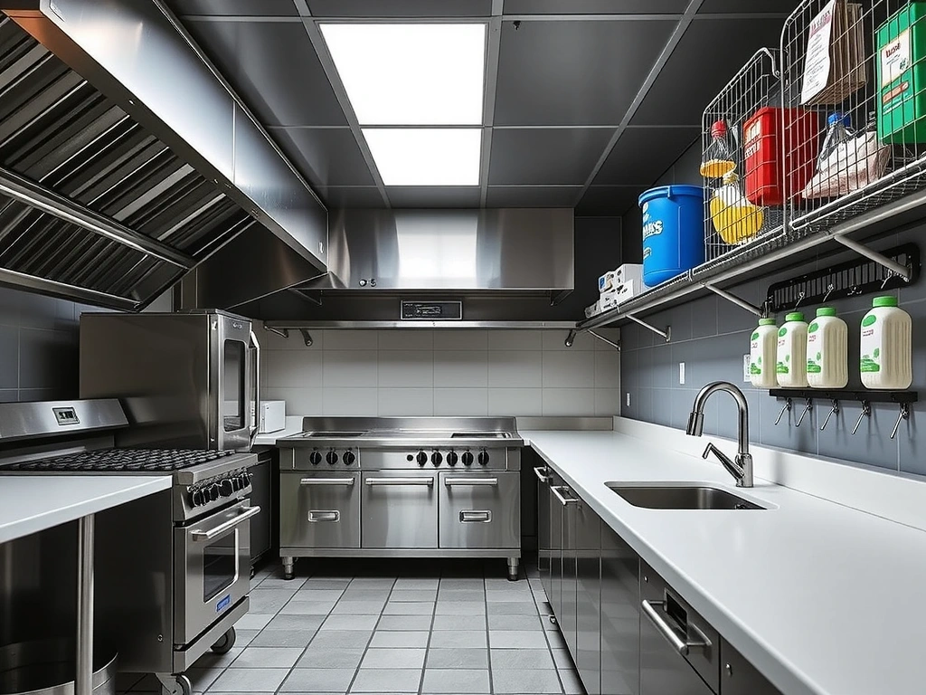 Clean commercial kitchen
