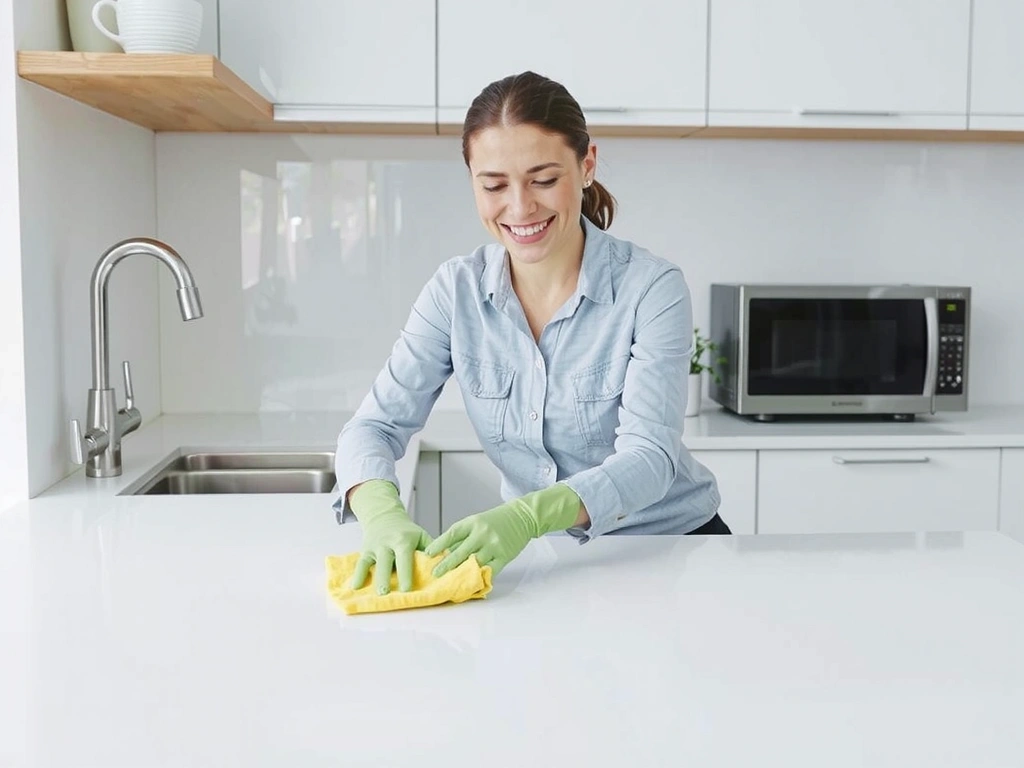 Team member cleaning kitchen