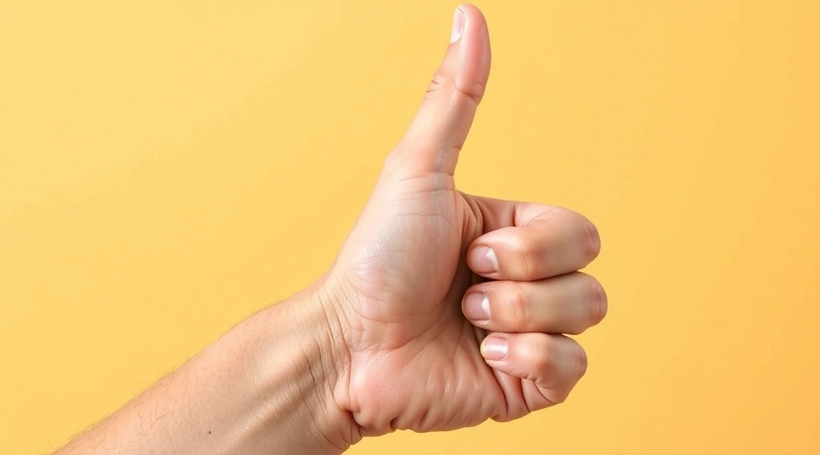 A hand giving a thumbs up, symbolizing satisfaction and quality assurance.