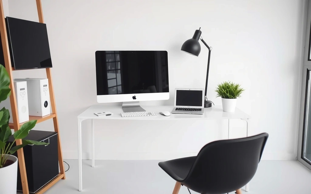 Clean and organized office workspace