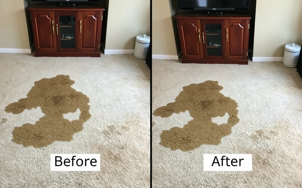 Residential carpet cleaning before and after