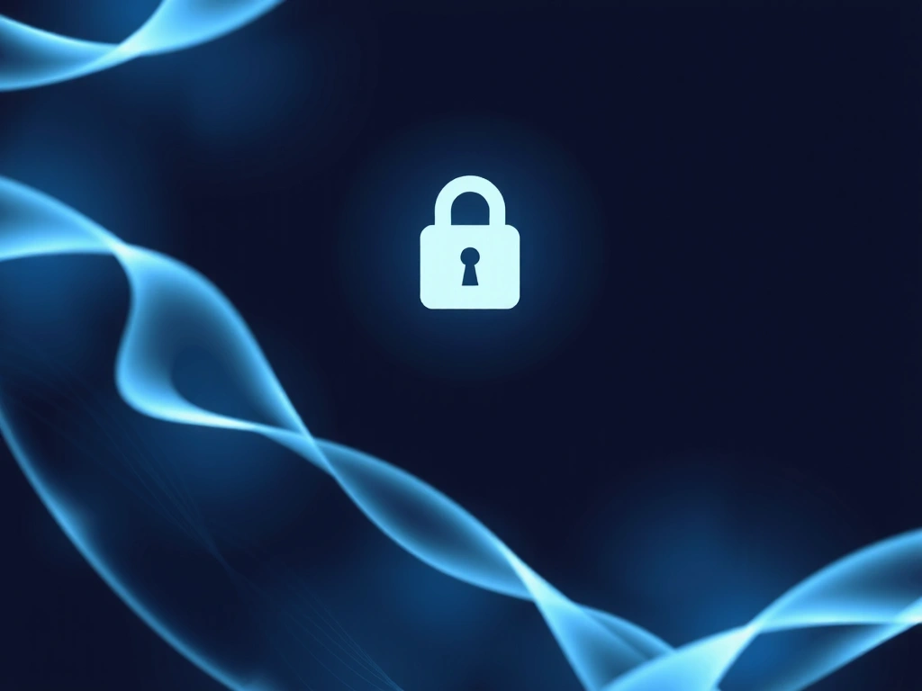 Digital privacy concept with lock icon and abstract data streams